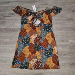 XXL Women's Earthbound Trading Co. Patchwork brown Summer dress New with Tags